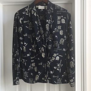 Professional blouse 6 Navy blue/cream